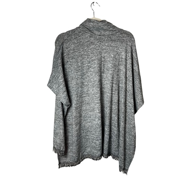 Anthropology On The Road Women's OSFM Grey Knit Poncho Cowl Neck With Fringe - Picture 5 of 8